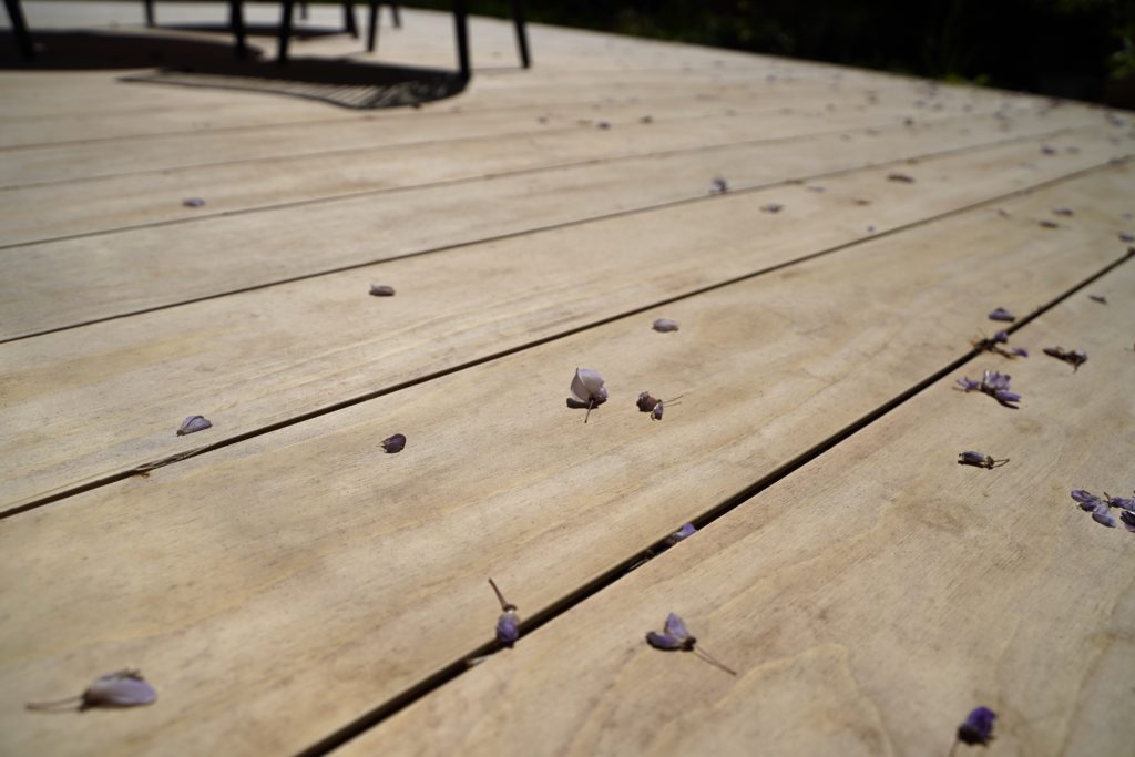 Textured timber decking in Accoya