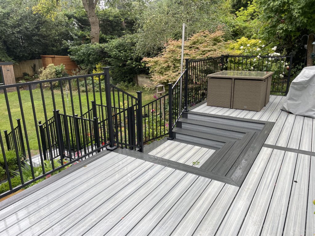 Decking stairs in composite decking