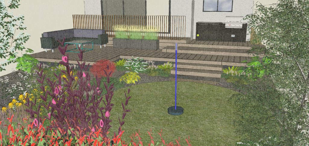 Steve and Rees Landscapes design and build Millboard decking in Chorleywood