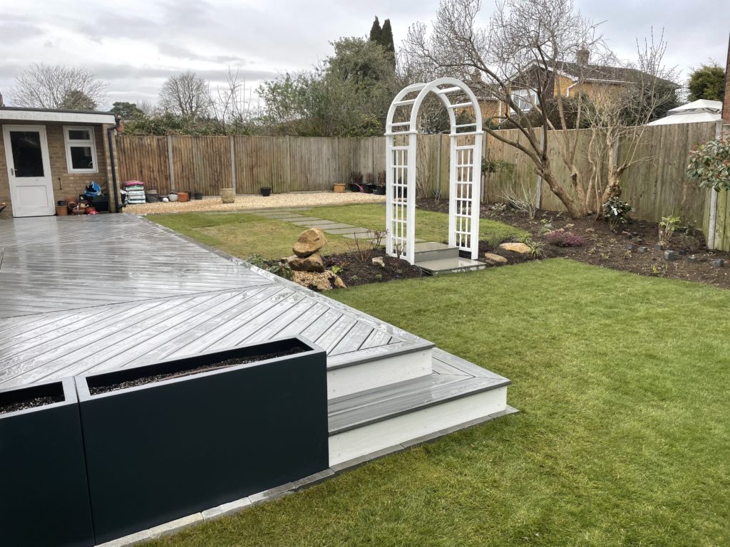 composite decking with planters