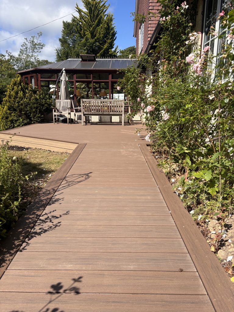 Deckorators composite decking in Bali installed in a private garden in Chalfont St Giles Buckinghamshire